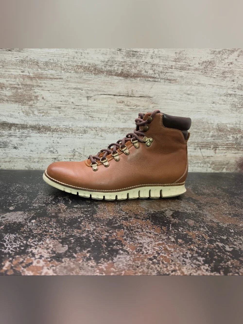 Mens Cole Haan Zerogrand Hiker Boots Sz 8.5 Used Brown Leather